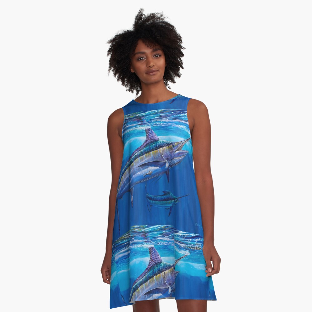 Vista previa del artículo con la obra «Vestido acampanado», diseñado y vendido por Bluemarlin.
