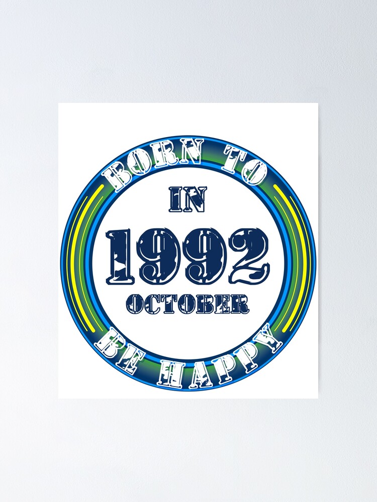 Imagen 1 de 3, Póster con la obra Born to be happy (October 1992), diseñada y vendida por GregDesign.