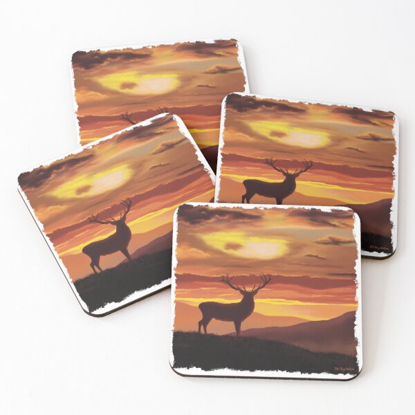 Item preview, Stag at sunset designed and sold by FatSlugDesigns.