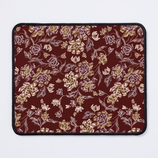 Artikelvorschau, bordeauxroter Hintergrund mit Blumenmuster entworfen und verkauft von AtlasDizayn.