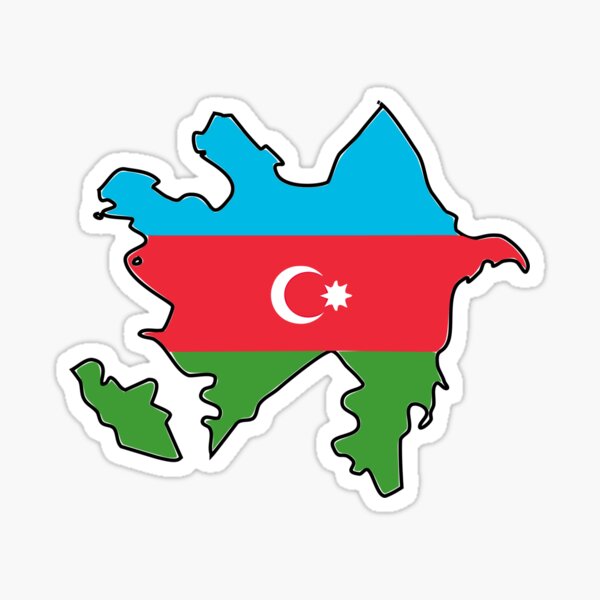 Flag Map Of Azerbaijan Sticker For Sale By Mo91 Redbubble   St,small,507x507 Pad,600x600,f8f8f8 