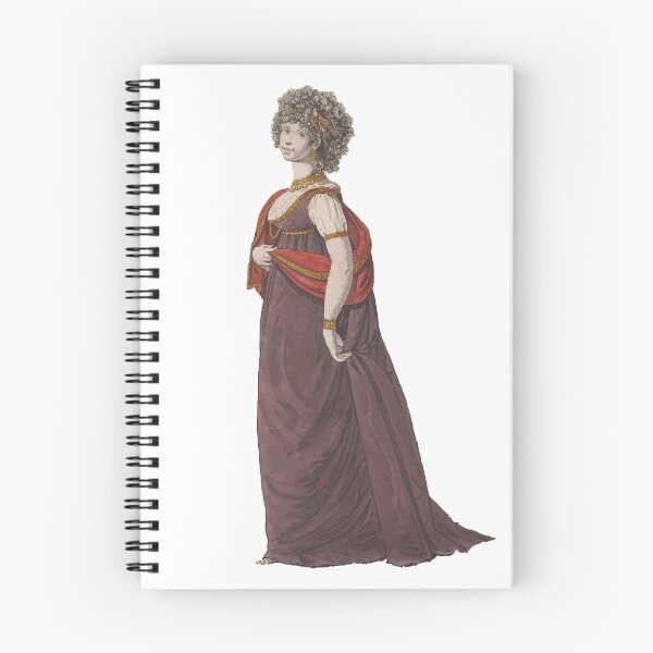 Item preview, 1790s Paris Gallery of Fashion Illustration - Curly Hair Purple Dress Red Sash designed and sold by NBerniceDesigns.
