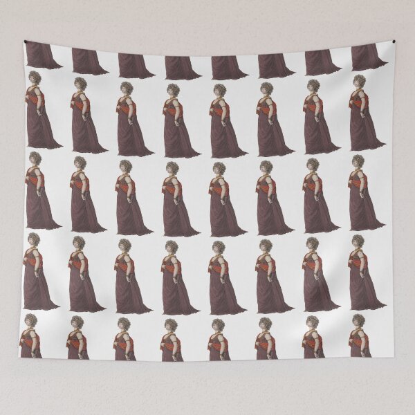 Item preview, 1790s Paris Gallery of Fashion Illustration - Curly Hair Purple Dress Red Sash designed and sold by NBerniceDesigns.