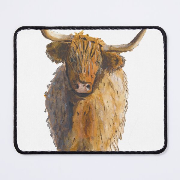 Item preview, Fluffy highland cow in field designed and sold by Sam Hill.