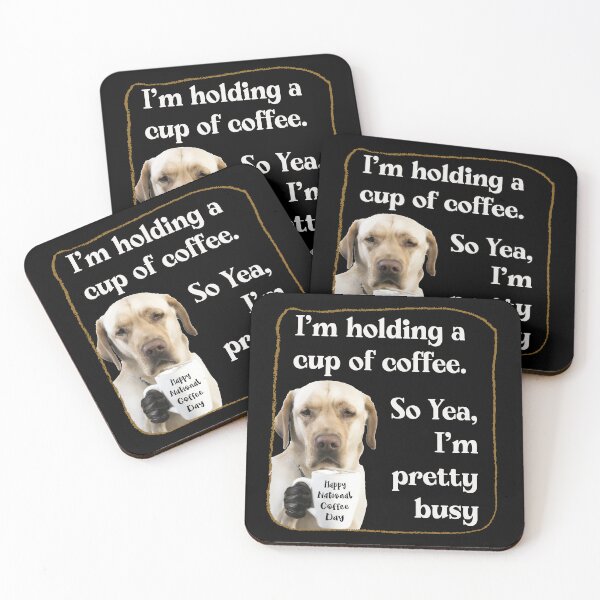 Item preview, Cute coffee-drinking Labrador designed and sold by Lolly's Lane Shoppe.