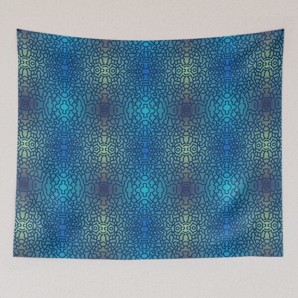 Item preview, Iguana Lines Blue Lines on Blue Green Purple Fade Repeat 5748 designed and sold by Art in My Loft.
