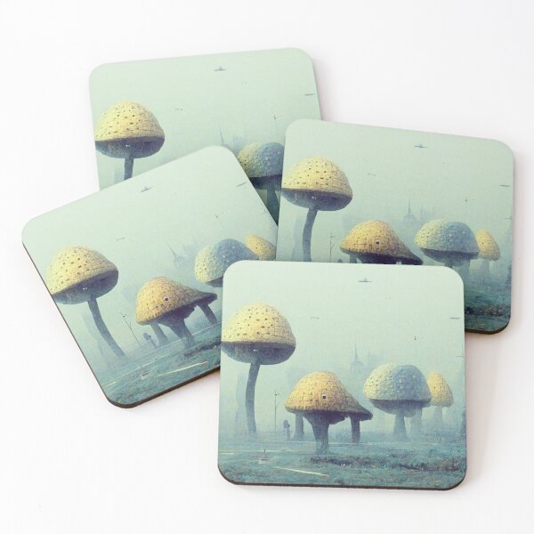 Item preview, Fantasy Mushroom City Foggy day designed and sold by RileyKyler.