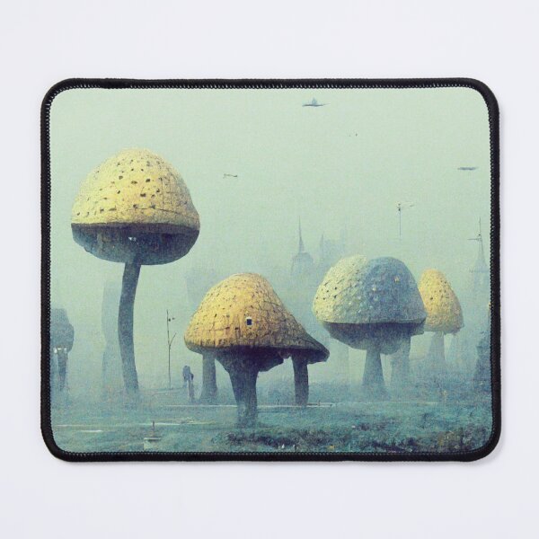 Item preview, Fantasy Mushroom City Foggy day designed and sold by RileyKyler.