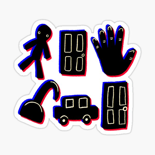 "Man Door Hand Hook Car Door" Sticker for Sale by Quirkball Redbubble