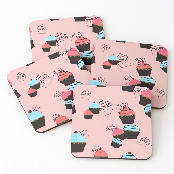 Item preview, mini - little cupcakes seamless pattern with pink background designed and sold by DesignsByMadiha.
