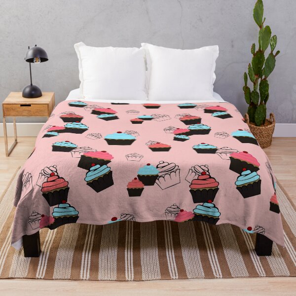 Item preview, mini - little cupcakes seamless pattern with pink background designed and sold by DesignsByMadiha.