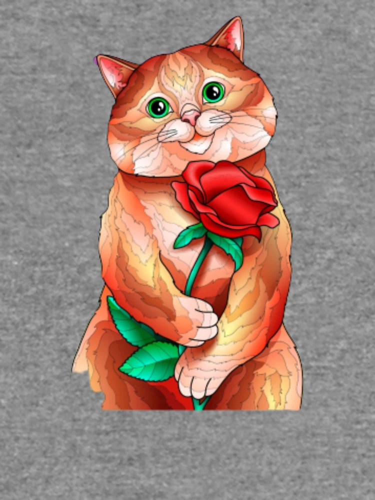 Thumbnail 6 von 6, Leichter Pullover, Katzen vor Rosen designt und verkauft von RandaMay.