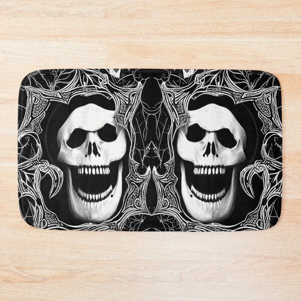 Item preview, Spooky Halloween Skull and spiderwebs line art designed and sold by AllLeftSides42.