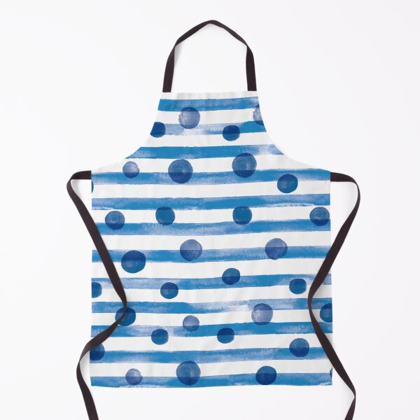 Item preview, Watercolor Polkadot Stripe Wall Art Blue Painting designed and sold by AugustFontaine.