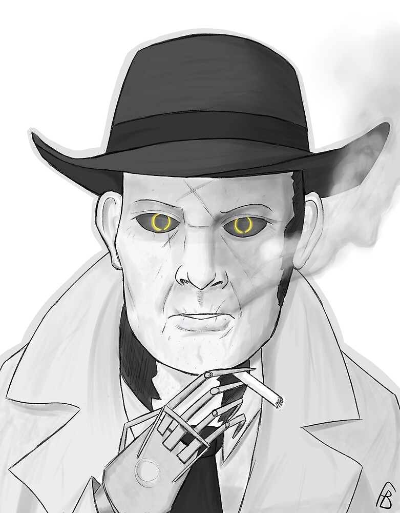 "Nick Valentine Fallout 4 Drawing" by Finlay Bourke | Redbubble