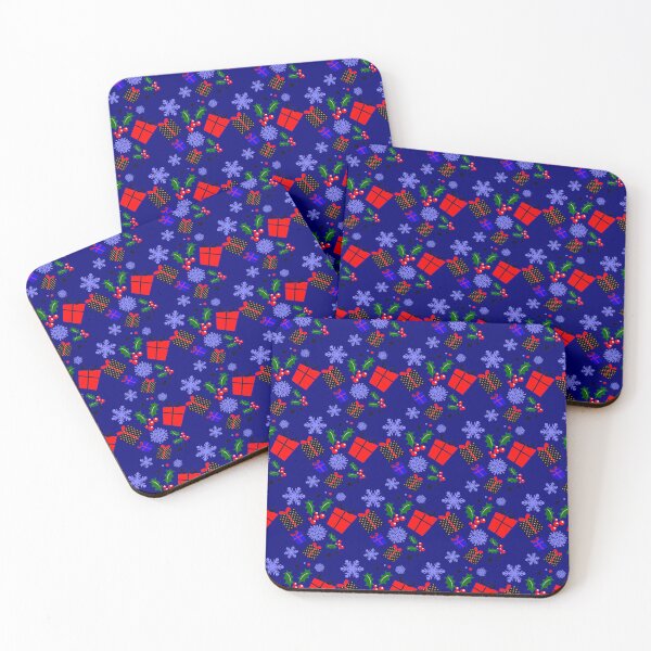 Item preview, blue christmas snowflakes holly xmas designed and sold by Gossip Rag.