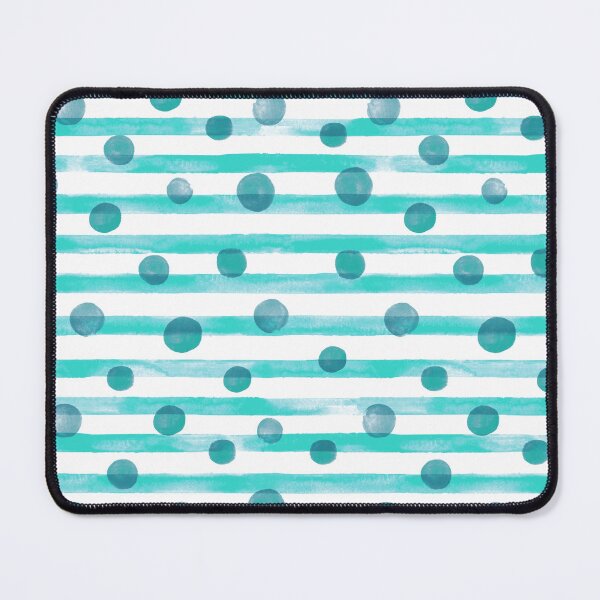 Item preview, Watercolor Polkadot Stripe Wall Art Aqua Painting designed and sold by AugustFontaine.