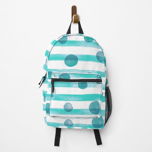 Item preview, Watercolor Polkadot Stripe Wall Art Aqua Painting designed and sold by AugustFontaine.