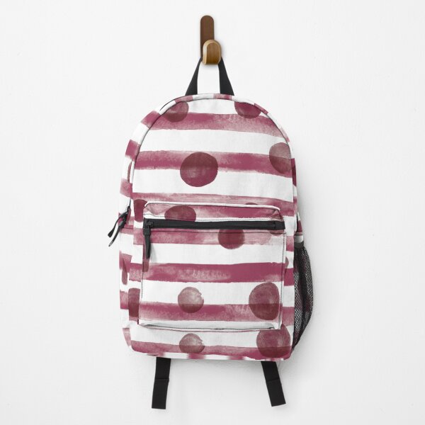 Item preview, Watercolor Polkadot Stripe Wall Art Burgundy Painting designed and sold by AugustFontaine.