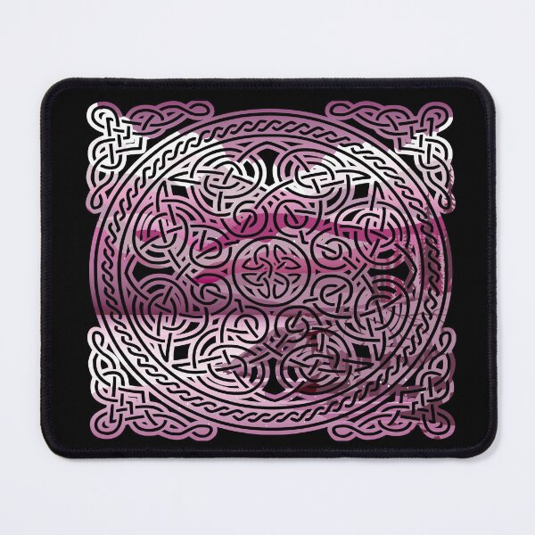 Item preview, Celtic Knot Ocean & Mountain Scene in Pink Hues designed and sold by damonasplace.