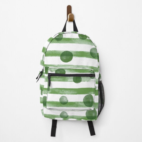Item preview, Watercolor Polkadot Stripe Wall Art Green Painting designed and sold by AugustFontaine.