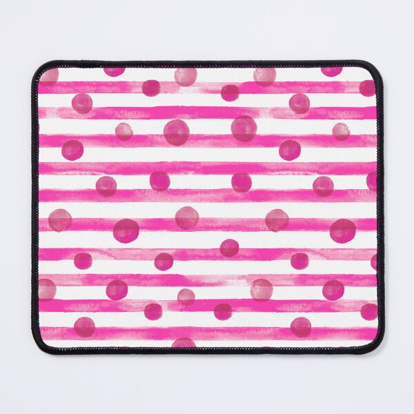 Item preview, Watercolor Polkadot Stripe Wall Art Hot Pink Painting designed and sold by AugustFontaine.