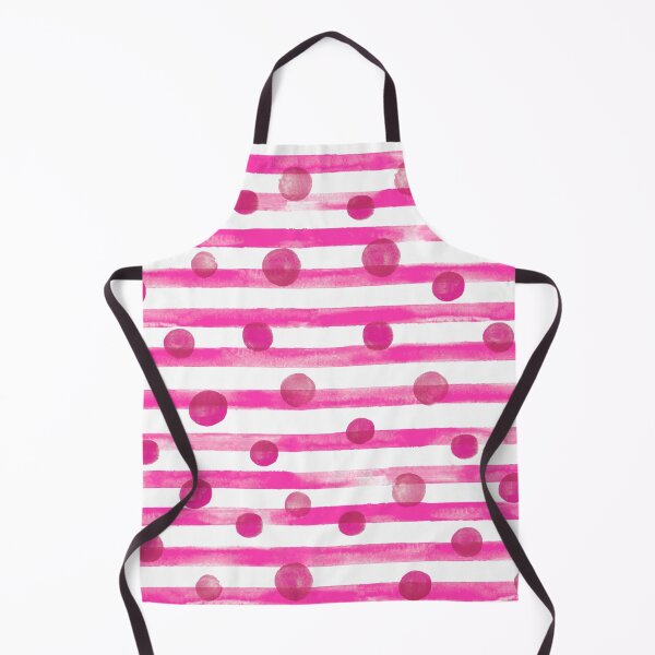 Item preview, Watercolor Polkadot Stripe Wall Art Hot Pink Painting designed and sold by AugustFontaine.