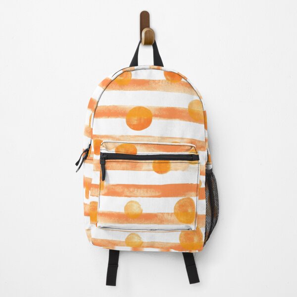 Item preview, Watercolor Polkadot Stripe Wall Art Orange Painting designed and sold by AugustFontaine.