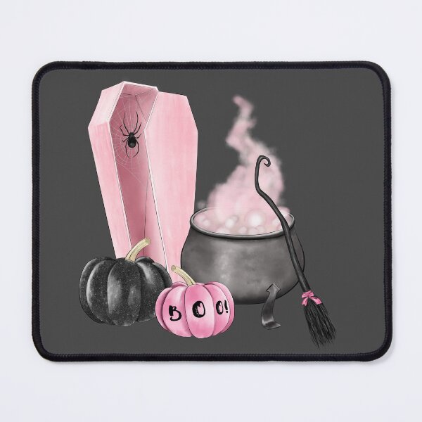 Item preview, Halloween Blac Pink Broom Coffin Pumpkin Pot Fashion Witch Watercolor Illustration Halloween Party Autumn designed and sold by CreativeBu.