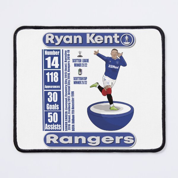 Item preview, Ryan Kent Goal Celebration, Rangers Fan Art Work, Subbuteo Style Player, Scottish Football designed and sold by FootyLocker.