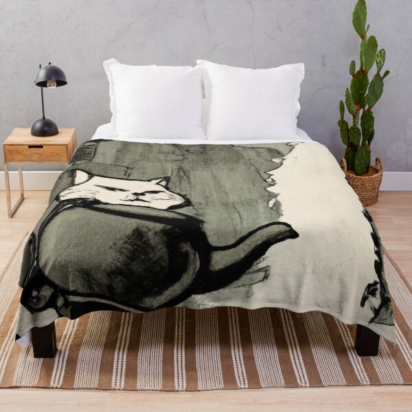 Item preview, Bēguru the Cat, tea by a waterfall (Sumi-e) designed and sold by thecatandkettle.
