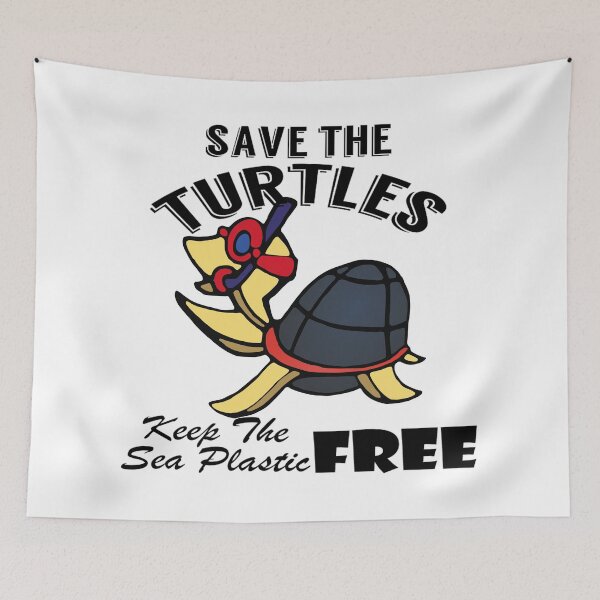 Item preview,  Save the turtles keep the sea plastic free shirts, Save the turtles keep the sea plastic free masks, Save the turtles keep the sea plastic free stickers  designed and sold by Poussyarts.