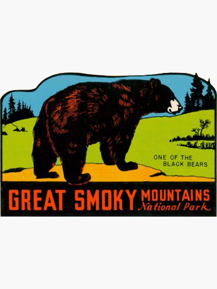 "Great Smoky Mountains National Park Vintage Travel Decal" Sticker for