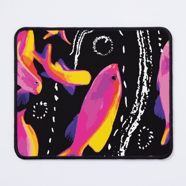 Item preview, Bartlet Athias Fish Decorative Art Work Black Pink  designed and sold by dikuka.
