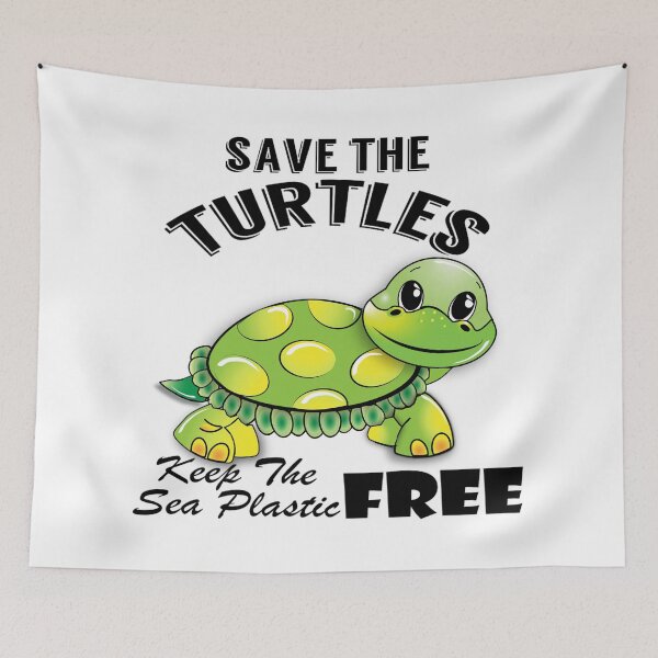 Item preview,   Save the turtles keep the sea plastic free shirts, Save the turtles keep the sea plastic free masks, Save the turtles keep the sea plastic free stickers  designed and sold by Poussyarts.