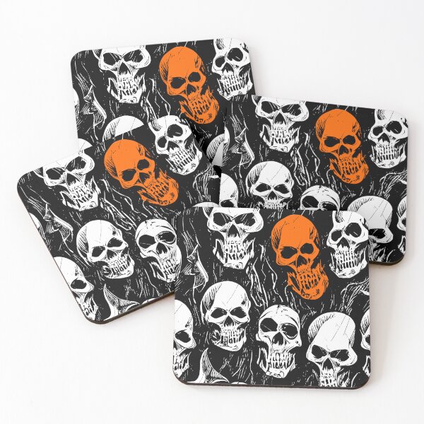 Item preview, Halloween Scary Skulls Design with Touch of Orange designed and sold by HalloweenThings.