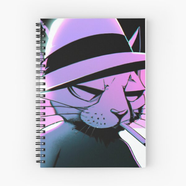 Item preview, Bruno the Cat, twilight hours (Synthwave) designed and sold by thecatandkettle.