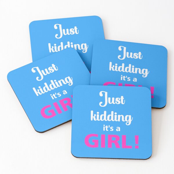 Item preview, Gender reveal kidding it's a girl Funny baby party designed and sold by 1White-Rabbit.