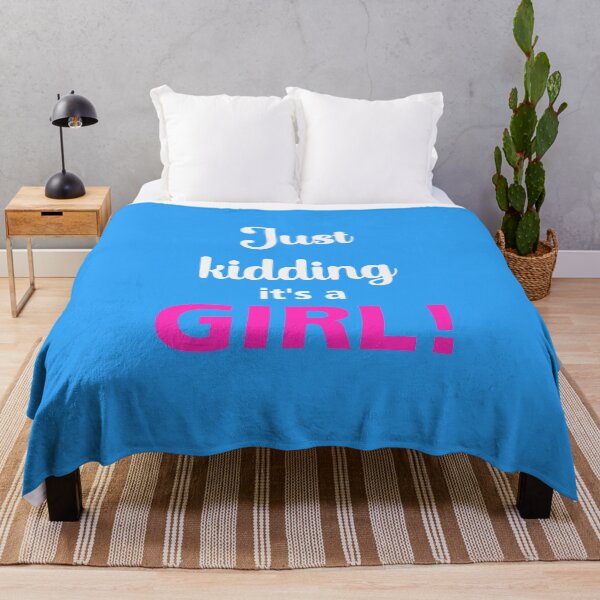 Item preview, Gender reveal kidding it's a girl Funny baby party designed and sold by 1White-Rabbit.