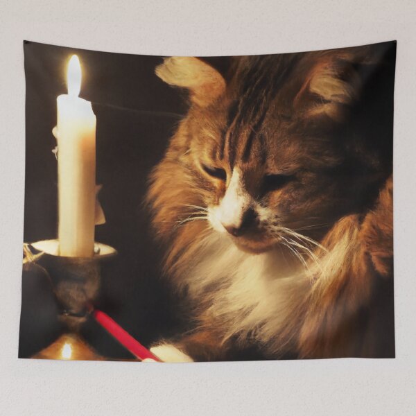Item preview, Johannas the Cat, writing by candlelight (Baroque) designed and sold by thecatandkettle.