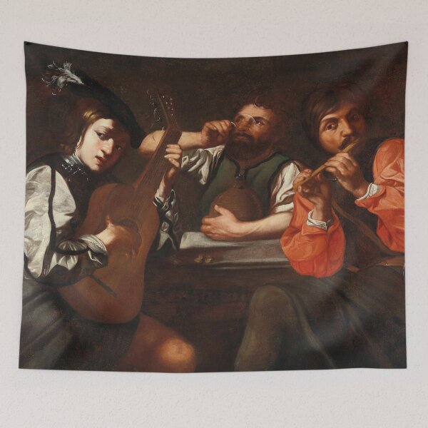 Item preview, A Music-Making Party | Caravaggesque School | 17th Century Renaissance Art designed and sold by CJET.
