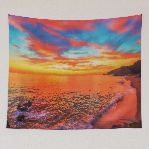Item preview, Malibu Leo Carrillo Beach Sunset, Malibu Point Dume Coast Aesthetic, Sunset Malibu Beach Aesthetic Wallpaper, Malibu California Aesthetic Sunset Beach designed and sold by Paintcorner.