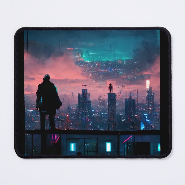 Item preview, Man overlooking a futuristic city - best selling designed and sold by Aditya Bhole.