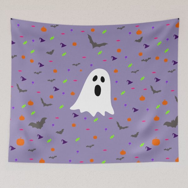 Item preview, Ghostly Halloween candy pattern designed and sold by Smiley-10.