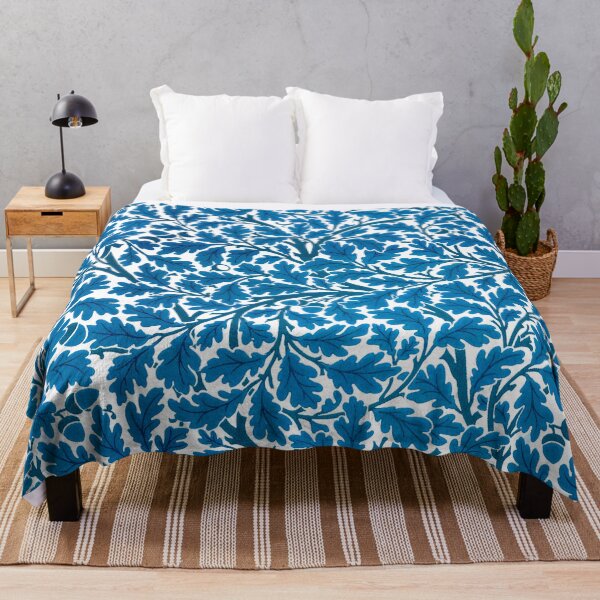 Item preview, William Morris Oak Leaves, Sapphire Blue and White designed and sold by Marymarice.