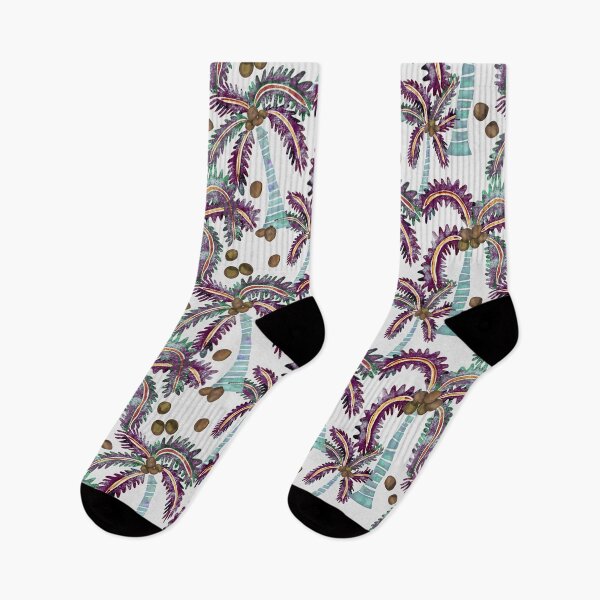 Item preview, Playful Palms and Coconuts - Purple & Teal designed and sold by Ingrid Poole.