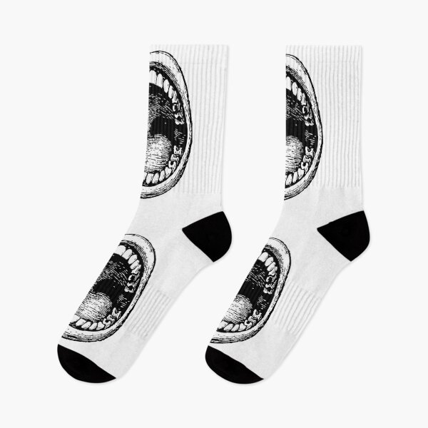 Item preview, biting teeth line drawing designed and sold by venomouspixie.