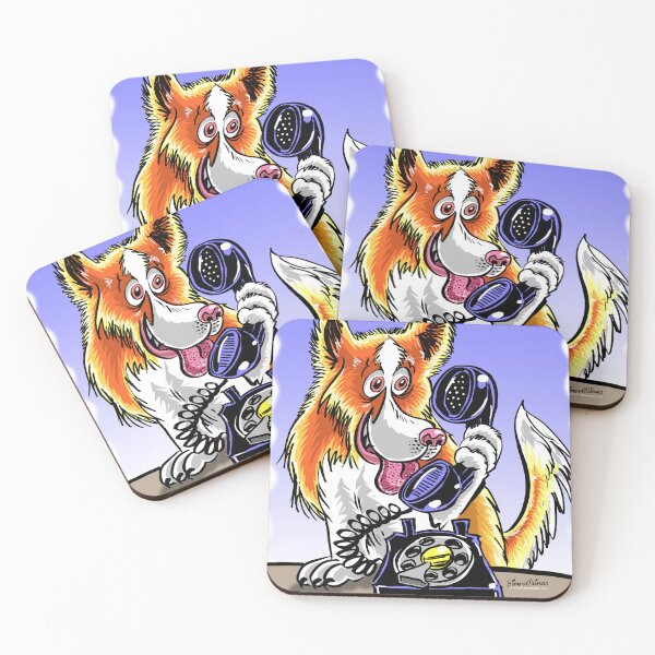 Item preview, Cartoon Dog on telephone designed and sold by cartoonelli.
