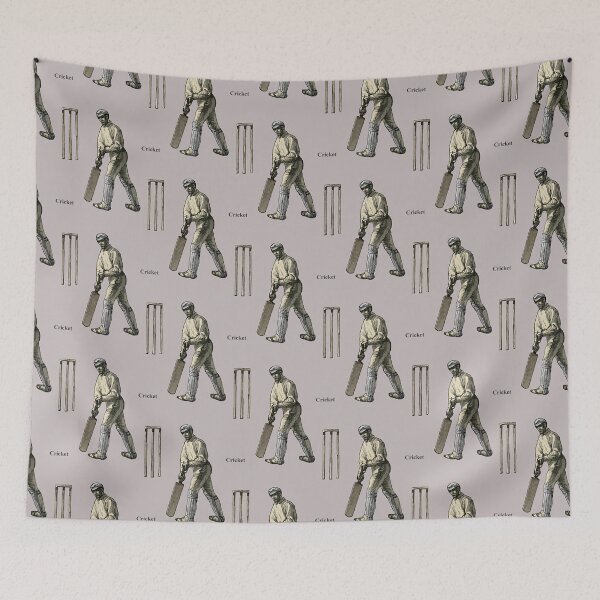 Item preview, Vintage Cricket Sports Player with a Bat and Wicket URM designed and sold by urmaddad.