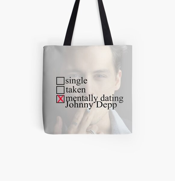 Mentalmente saliendo con Johnny Depp Bolsa estampada de tela